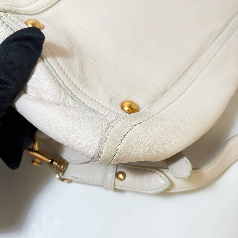 Miu Miu Beige Leather Satchel Bag - Picture 10 of 12